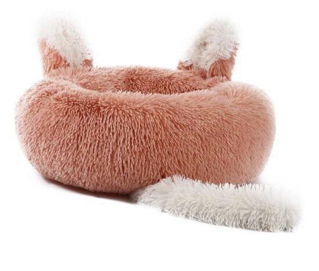Plush Pet Bed with Ears and Tail for Small Dogs