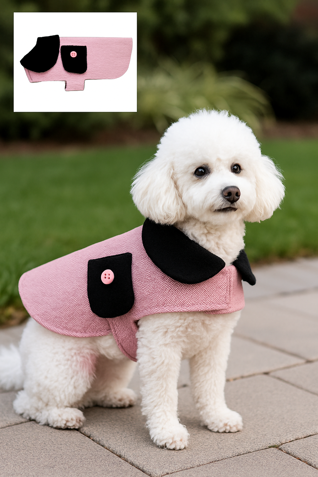 PA Pink Herringbone Dog Coat